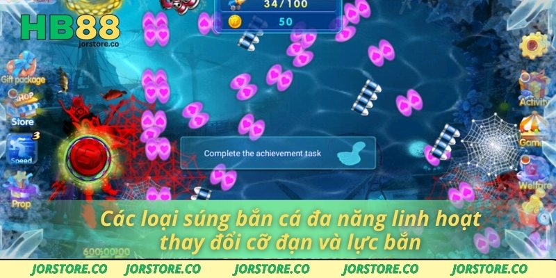 Lựa Chọn Các Loại Súng Bắn Cá Phù Hợp Từng Bàn Chơi HB88 Các loại súng bắn cá đa năng linh hoạt thay đổi cỡ đạn và lực bắn